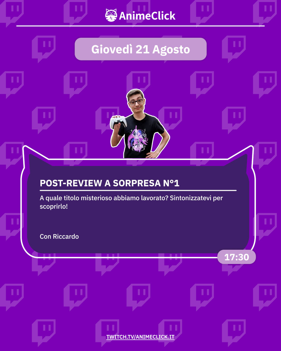 AnimeClick su Twitch: programma dall'18 al 24 agosto AnimeClick su Twitch: programma dall'18 al 24 agosto